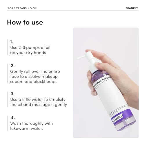 FRANKLY Pore Cleansing Oil - BHA & Hyaluronic Acid, 6.8 fl oz