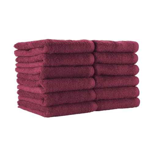 Arkwright Bleach Proof Salon Towels - Pack of 12 - Highly Absorbent, 100% Cotton, Quick Dry Spa Face Towel for Hair Stylist, Barber, Pedicure, and Esthetician, 16 x 27 in, Burgundy