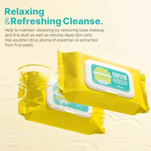 Ariul Stress Relieving Purefull Cleansing Tissue ? Gentle & Hydrating Makeup Remover Wipes, Korean Skin Care with Natural Ingredients, 80 Counts ¡¿ 2 Packs