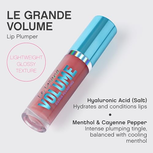 Vivienne Sab? Le Grand Volume Plumping Lip Gloss ? Hyaluronic Acid Moisturizing Lip Gel, Cayenne Pepper + Menthol Cooling Tingle, High-Shine Non-Sticky Finish, Cruelty-Free, Shade Champagne Rose, 3 ml