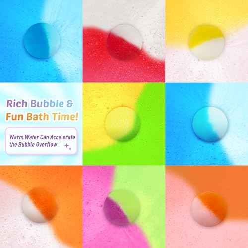 Bath Bombs for Kids, 12 Pcs Bath Bombs with Glow in The Dark Ocean Surprise Inside, Handmade Organic Bubble Bath Ball Gift Set for Boys and Girls, Gift for Birthday Christmas Easter