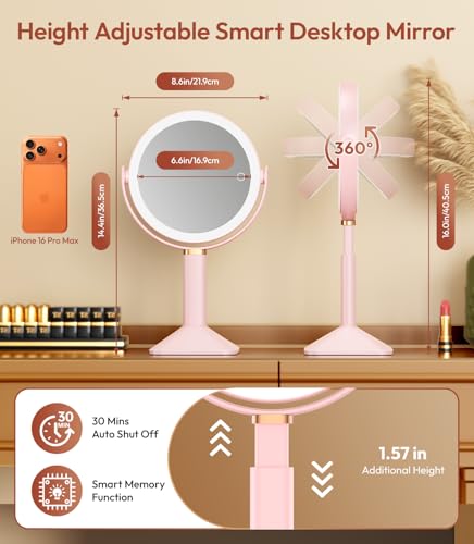 Lighted Makeup Mirror 30X Magnification, Adjustable with 4000mAh Battery