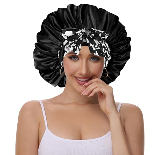 Vettres Double Layer Silk Bonnet for Curly Hair & Braids