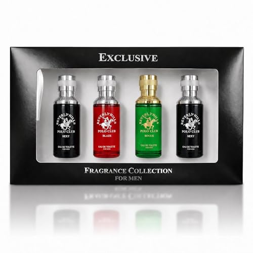 Beverly Hills Polo Club Men's Cologne Gift Set - 4 Eau de Toilette (1oz Each)