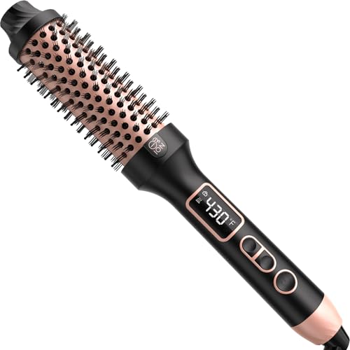Nimmu 1.5" Heated Round Brush Curling Iron, 10 Temperature, Dual Voltage