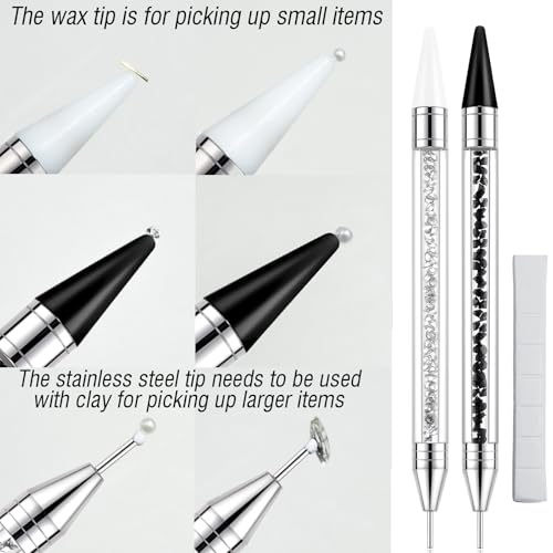 LIGHT RAIN Rhinestone Picker Tool Kit - 2 Dual-Head Pens & Accessories