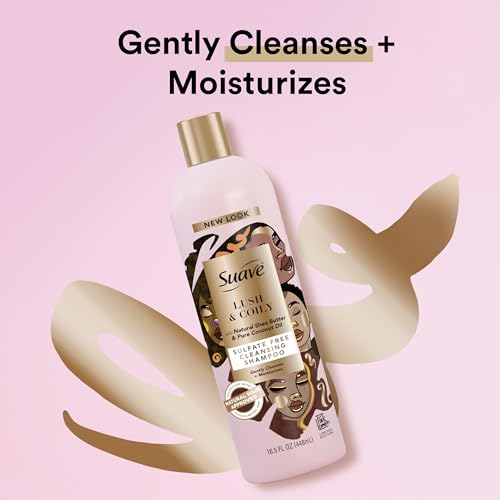 Suave Professionals Natural Shea Butter & Pure Coconut Oil Sulfate-Free Cleansing Shampoo,16.5 Fluid Ounces