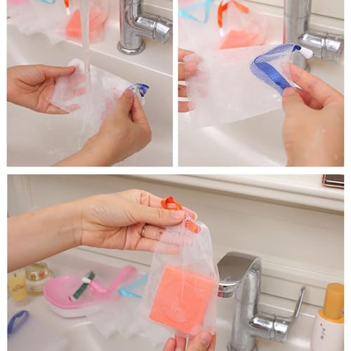10 Pack Mesh Soap Saver Bags - Travel-Friendly Shower Loofah Organizers