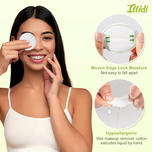 100% Cotton Rounds (150 Count) - Dual-Texture Makeup Remover Pads