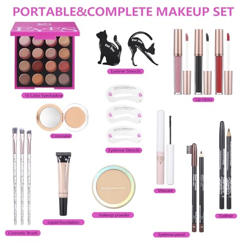 Complete Makeup Kit Set for Teens & Women with Brushes