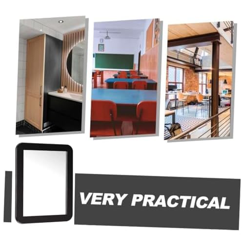 10 Pack Black Magnetic Locker Mirror,5" x 7" Iocker Mirror Magnetic - Small Mirrors for School Locker, Bathroom, Workshop Toolbox, Office Cabinet,Easy Install