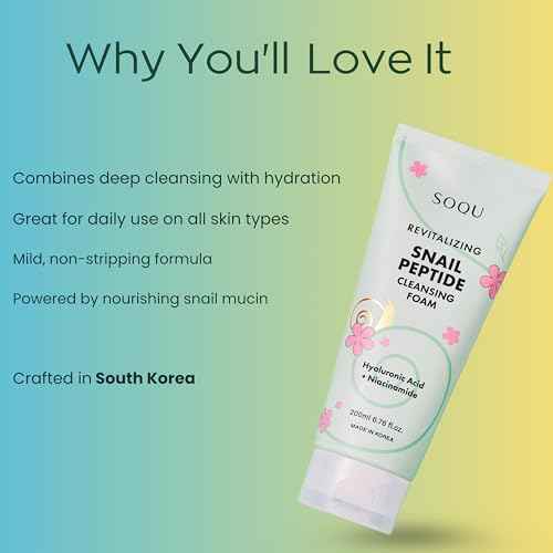 Snail Peptide Cleansing Foam with Niacinamide & Hyaluronic Acid ? Hydrating Facial Cleanser for Radiant Skin ? Made in Korea ? 200ml