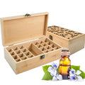 Pure Vie Bamboo Essential Oil Storage Box Travel Organizer Case with Bottle Cap Label - Aromatherapy Nail Polish Fragrance Container, Holds 24 Bottle for 5-30ml - Keep Scented Oil Safe & Space Saver