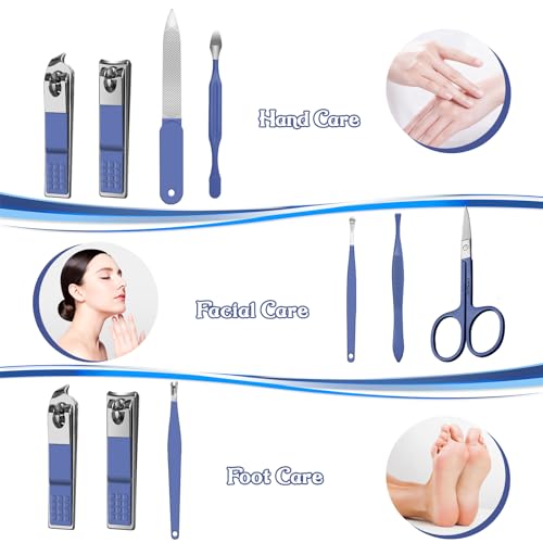 RedFlow 8-in-1 Manicure Set with Nail Clippers & Leather Case