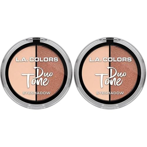 L.A. COLORS Duo Tone Eyeshadow, Glow CES261 (Pack of 2)