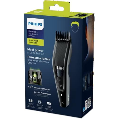 Philips Hair Clipper Series 7000, Washable Hair Clipper with DualCut Technology & 6 accessories, HC7650/14