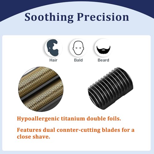 1-Pack Professional Replacement Foil & Cutter Bar Compatible with Wahl Shaver ? Fit for 7031-100 & 7043-100 Models, Super Close Shave, Black (5 Star Series Finale)