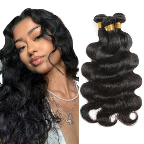 Body Wave Human Hair Bundles - 20, 22, 24 Inch, 150g, Natural Black