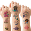 Mermaid Temporary Tattoos for Kids - 10 Sheets 90+ Designs