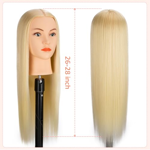 80% Human Hair Mannequin Head Blonde #613 - 26-28 Inches