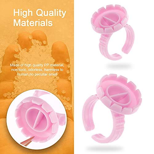 Lash Extension Glue Ring 200PC Eyelash Holder Fan Maker