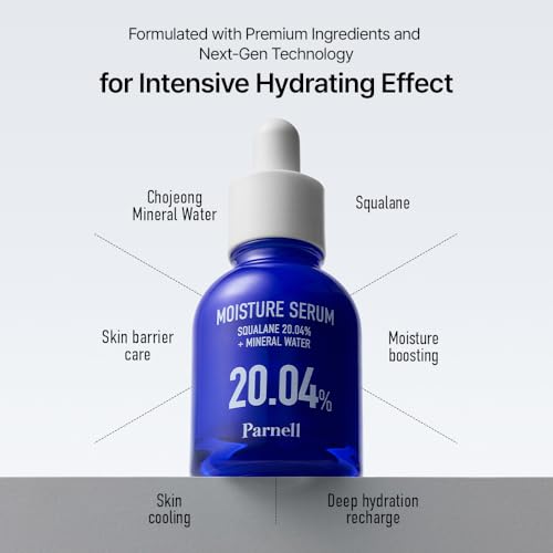 Parnell Squalane 20.04% Serum, Deep Hydrating Face Moisturizer, Mineral Water Barrier Serum for Dry & Sensitive Skin (1.01 fl.oz)