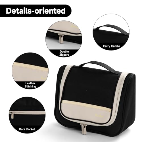 Posprica Hanging Toiletry Bag, Travel Cosmetic Bag with Multiple Compartments, Waterproof Portable Makeup Organizer for Women & Men, Ideal for Travel, Bathroom & Gym