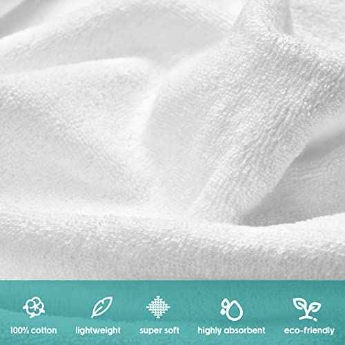 Buryeah 100 Pieces Wash Cloths Bulk Face Cloths Cotton Washcloths Set Hand Towels Absorbent for Bathroom Soft Cleaning Rags for Bath Body Spa Gym Kitchen Dish (12 x 12 Inches)