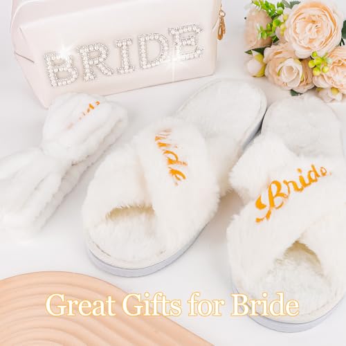 Bride Spa Gift Set - Headband, Slippers & Makeup Bag