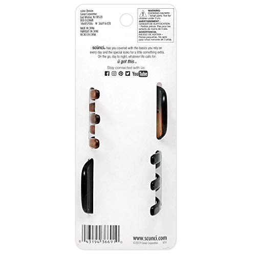 Scunci No-Slip Grip Chunky Jaw Clips All-Day Hold, 2-Pieces per Pack (2-Pack)