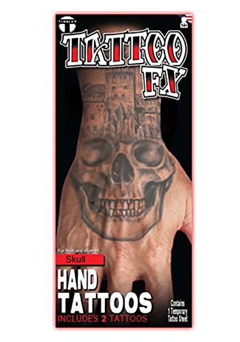 Tinsley Transfers Skull Temporary Tattoo - Realistic Extra Large