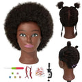 Afro Curly Mannequin Head 100% Human Hair 6" Braiding