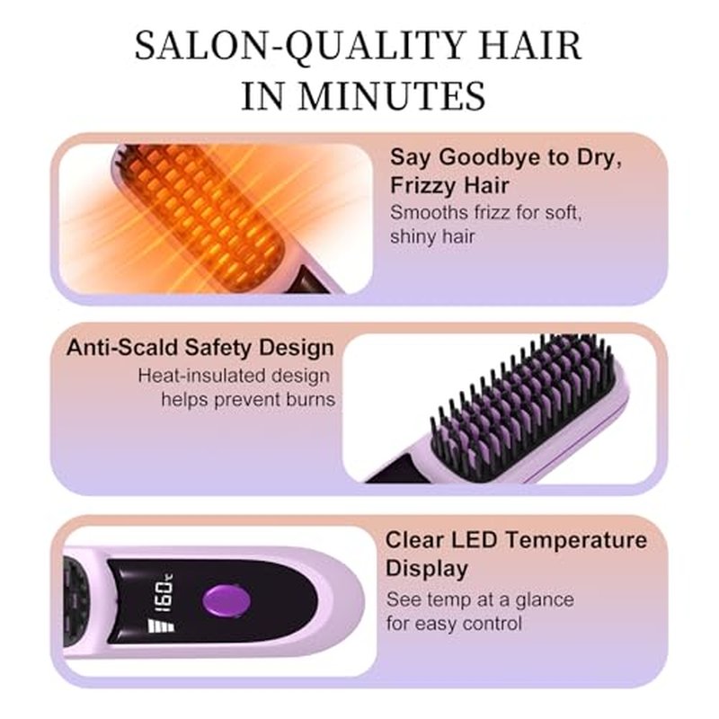KNISUZ Go Brush Pro Mini Hair Straightener for Short Hair