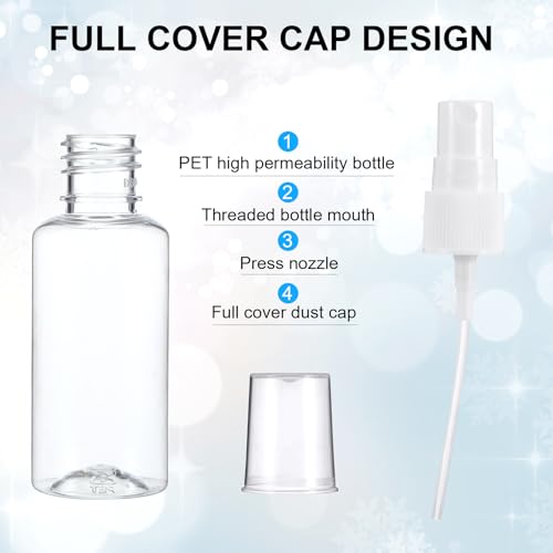 100 Pcs Mini Spray Bottles 1 oz Clear Plastic Fine Mist Spray Bottles with Small Funnels Empty Plastic Bottles Travel Bottle for Essential Oils Travel Perfumes