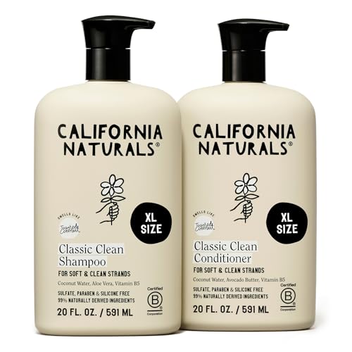 California Naturals Toasted Coconut Shampoo & Conditioner Set - Vegan, Sulfate & Paraben Free, 20 Fl Oz