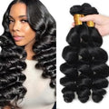 #1B Human Hair Bundles Loose Deep Wave #1B L / 30 32 34 Inch - Unprocessed Brazilian Virgin Hair