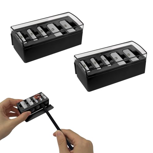 5-Hole Cosmetic Pencil Sharpener 2 Pack - Makeup Tool for Eyebrow & Lip Liner