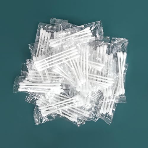 200 Pack Cotton Swabs with Individually Wrapped 4-Piece Bags - Soft Ear & Makeup Applicators