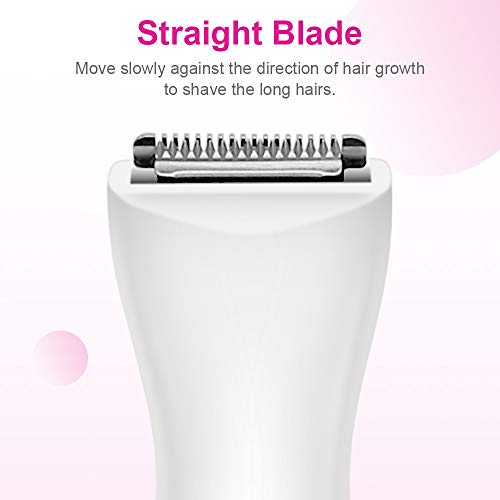 Bikini Trimmer, Funstant Electric Razor for Women with Comb, Cordless Safe Hair Trimmer Floating Foil for Dry Use, Battery Operated Personal Shaver for Lady Girl, Pubic Hair, Delicate Private Area
