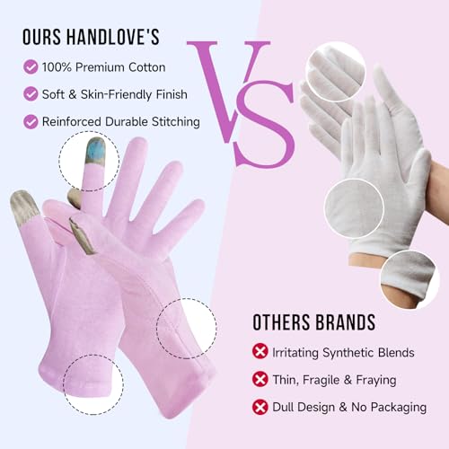 Cotton Moisturizing Gloves for Dry Hands | Eczema Sleep Gloves, 2 Pairs