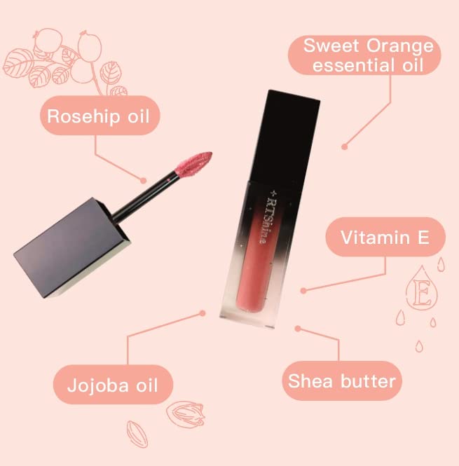 READY TO SHINE Fabulous Hydrating Lip Glow Oil/Lip Gloss #104 Orange Nude, Nourishing Lightweight Natural Look, Enhances & Deeply Protects Lips, Cruelty Free Clean Beauty, (0.14fl/oz.)