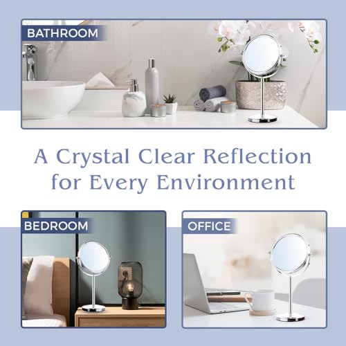 Mirrorvana 10X Magnifying Makeup Mirror - Chrome Tabletop Stand