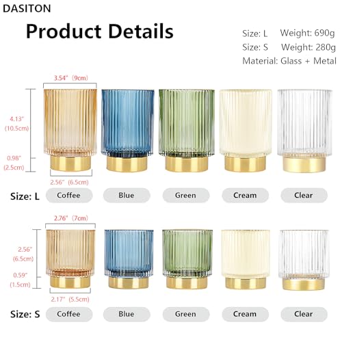 Crystal Makeup Brush Holder Organizer with Striped Design
