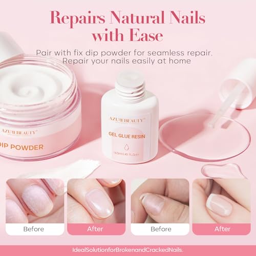 AZUREBEAUTY Fast Dry Nail Repair Glue for Broken Split Nails with Brush