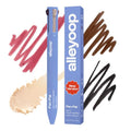 Alleyoop Pen Pal 4-in-1 Makeup Pen ? Comes with Eyeliner, Lip Liner, Highlighter Makeup & Eyebrow Pencils for Women ? Portable, Touch-Up On the Go ? Cruelty-Free, Vegan (Making Mauve (Light - Medium)