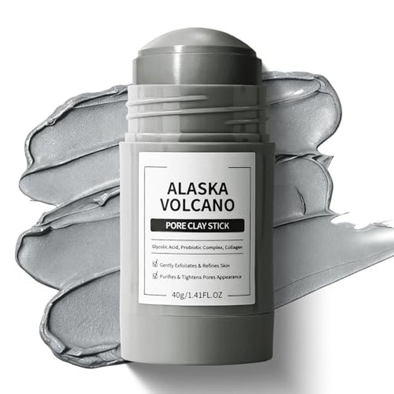 Clay Mask Stick, Deep pore Cleansing, Exfoliator Blackhead Remover Pore Cleanser Gentle Exfoliation Skin Brightening, Hydrating & Moisturizing Face Mud Mask for All Skin Types, Men & Women (Gray)