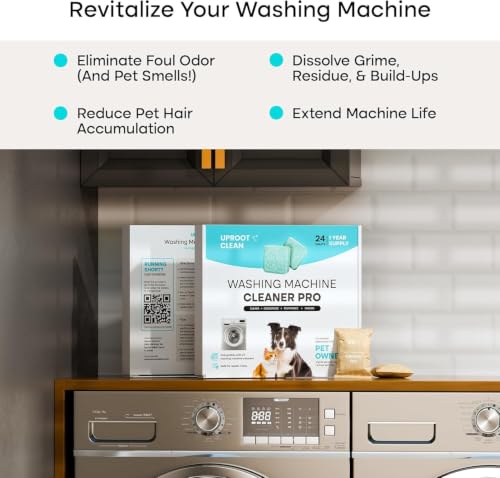Uproot Clean Washing Machine Cleaning Tablets for Pet Owners, 24 Pack