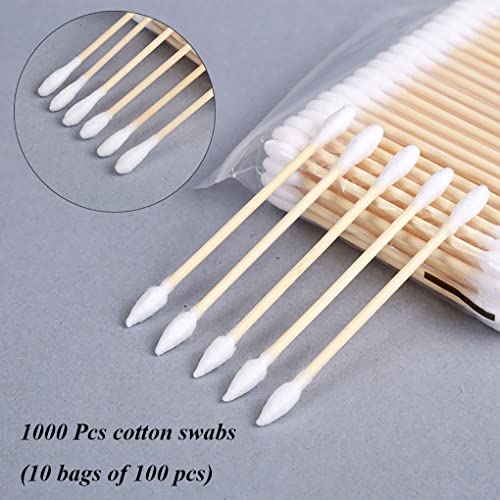1000 Organic Bamboo Cotton Swabs - Biodegradable Ear Buds