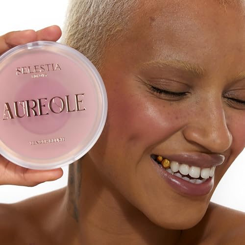 Powder Blush for Cheeks ? Duo Aureole ? High Pigmented Pink Blush with Matte Finish, Easy-to-Blend, 0.53 oz