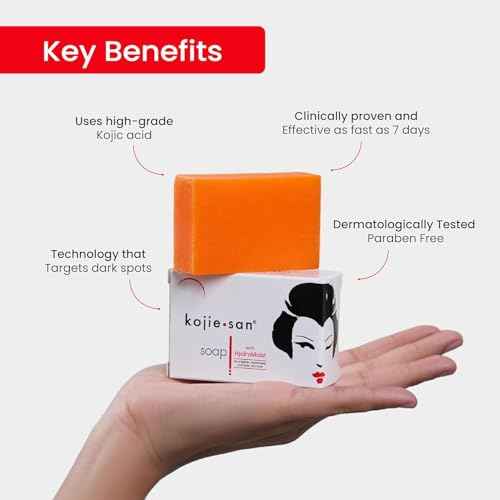 Kojie San Skin and Body Soap ? Original Kojic Acid, Soap Bar with Coconut & Tea Tree Oil ? 3 x 65g Bars